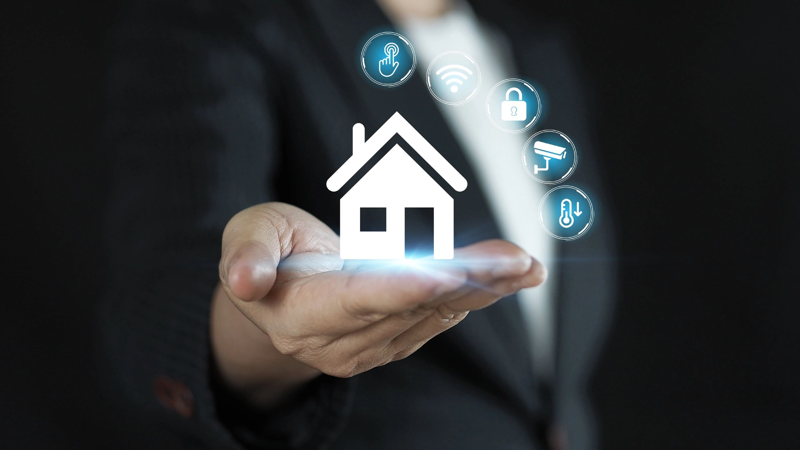 Modern home with integrated smart devices